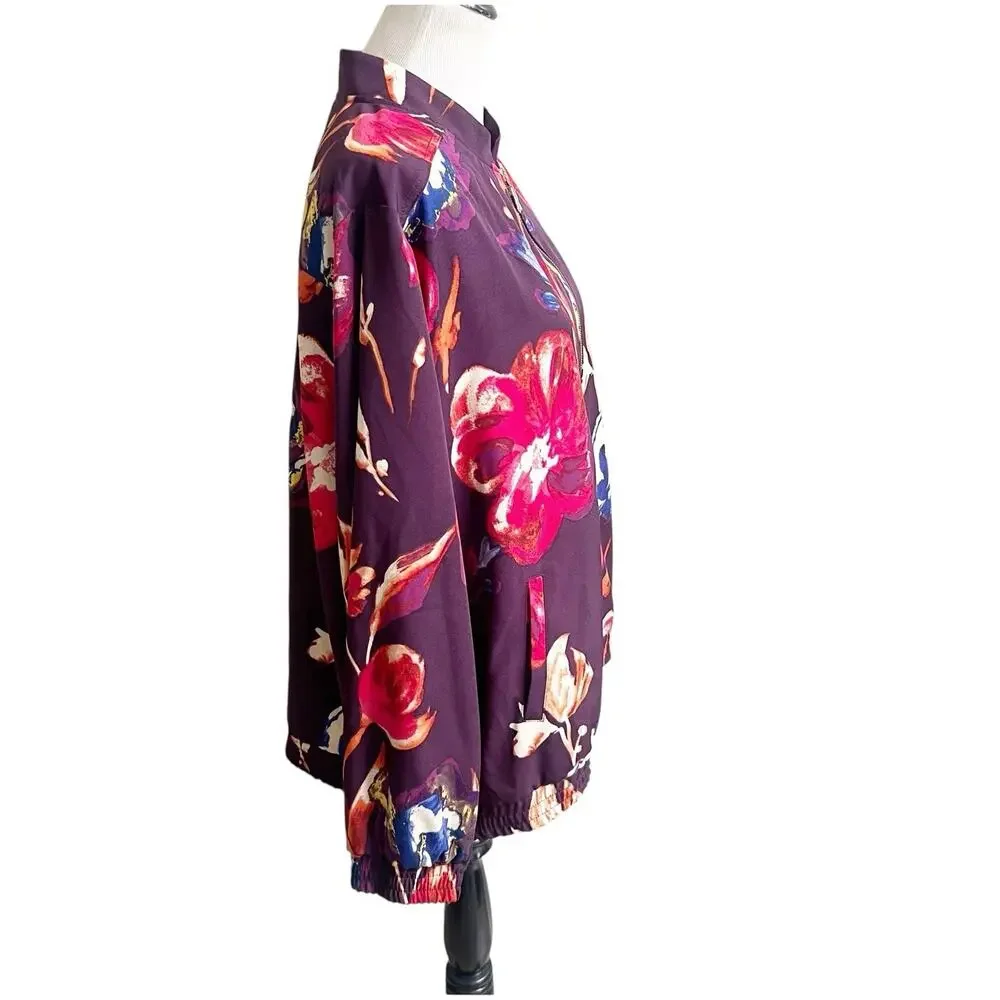 Susan Graver Watercolor Artist Style Zip Up Jacket NWOT Size 3X